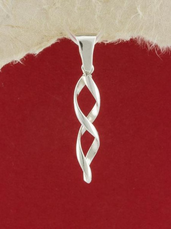 Ciondolo a spirale, ciondolo a spirale in argento Sterling 925, gioielli a spirale del DNA, collana a spirale, gioielli a spirale