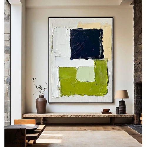 Handgemaltes Ölgemälde auf Leinwand, abstrakte Wanddekoration für die Wohnung, auf Keilrahmen gespannt / gerolltes, ungespanntes Gemälde Image