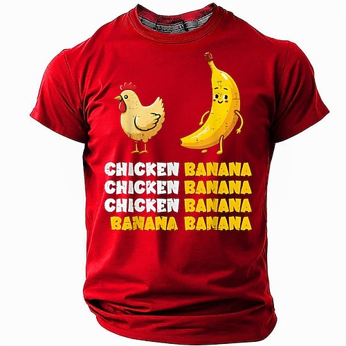 Lustiges DJ-T-Shirt mit Hühnchen- und Bananenmotiv, coole Cartoon-Tiere, Kleidung für Musikliebhaber, Grafik-Shirt mit Hühnchen und Banane, witziges Geschenk für DJs, Clubgänger und Partygänger, Image