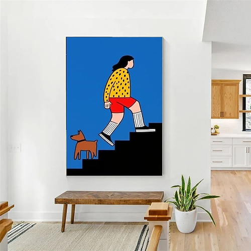 Handgefertigt Ölgemälde Handgemalte Vertikal Abstrakt Menschen Zeitgenössisch Modern Ohne Innenrahmen (ohne Rahmen) Image