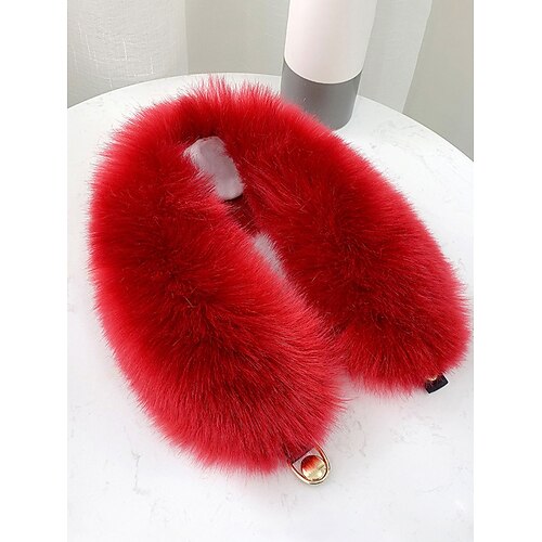 Damen-Weihnachtsschal mit Kunstpelzkragen, weich und kuschelig, erhältlich in Rot, Weiß und vielen weiteren Farben – das perfekte Weihnachtsgeschenk Image