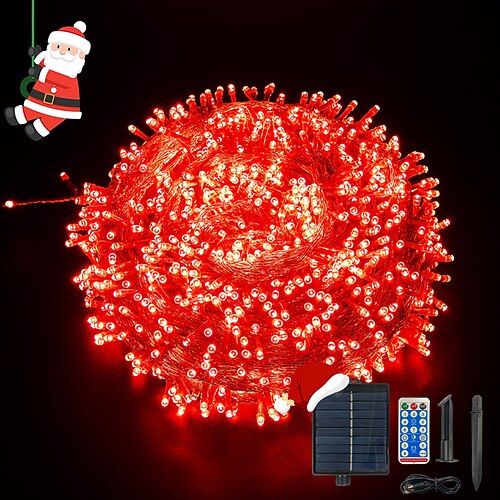 Outdoor-Solar IP44 wasserdicht Lichterkette Innen- und Außenhof Terrasse Hochzeit Feiertagsfeier Baumatmosphäre Dekorationslicht USB-Aufladung Fernbedienung 10/20/30/50/100M Image