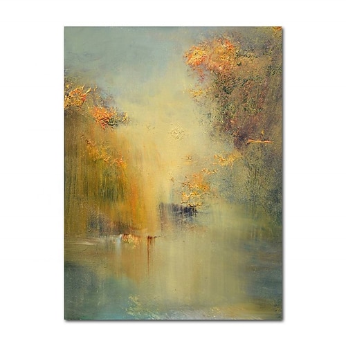 Handgemaltes Ölgemälde auf Leinwand, Wanddekoration, abstrakte Lichtlandschaft für die Heimdekoration, auf Keilrahmen gespannt / gerollt, rahmenlos, ungespannt Image