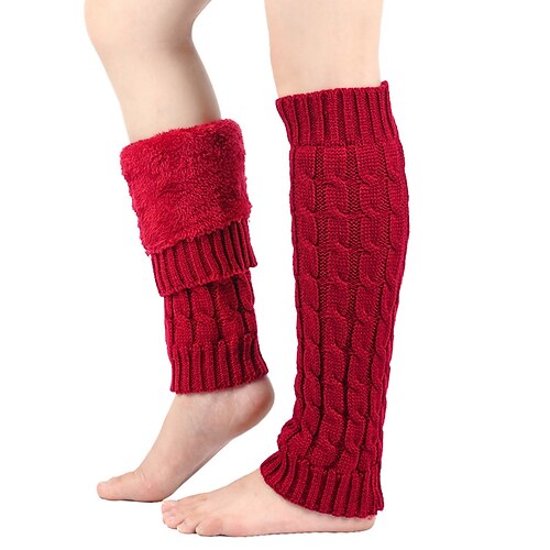 Weihnachtliche Strick-Beinstulpen für Damen, erhältlich in verschiedenen Farben, kuschelig und stylisch, perfekt für die Wintermode und als Weihnachtsgeschenk. Image