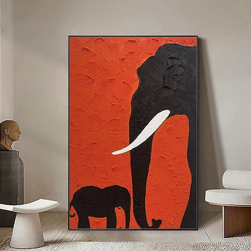 Ölgemälde Handgemalte Vertikal Tiere Pop-Art Modern Ohne Innenrahmen (ohne Rahmen) Image