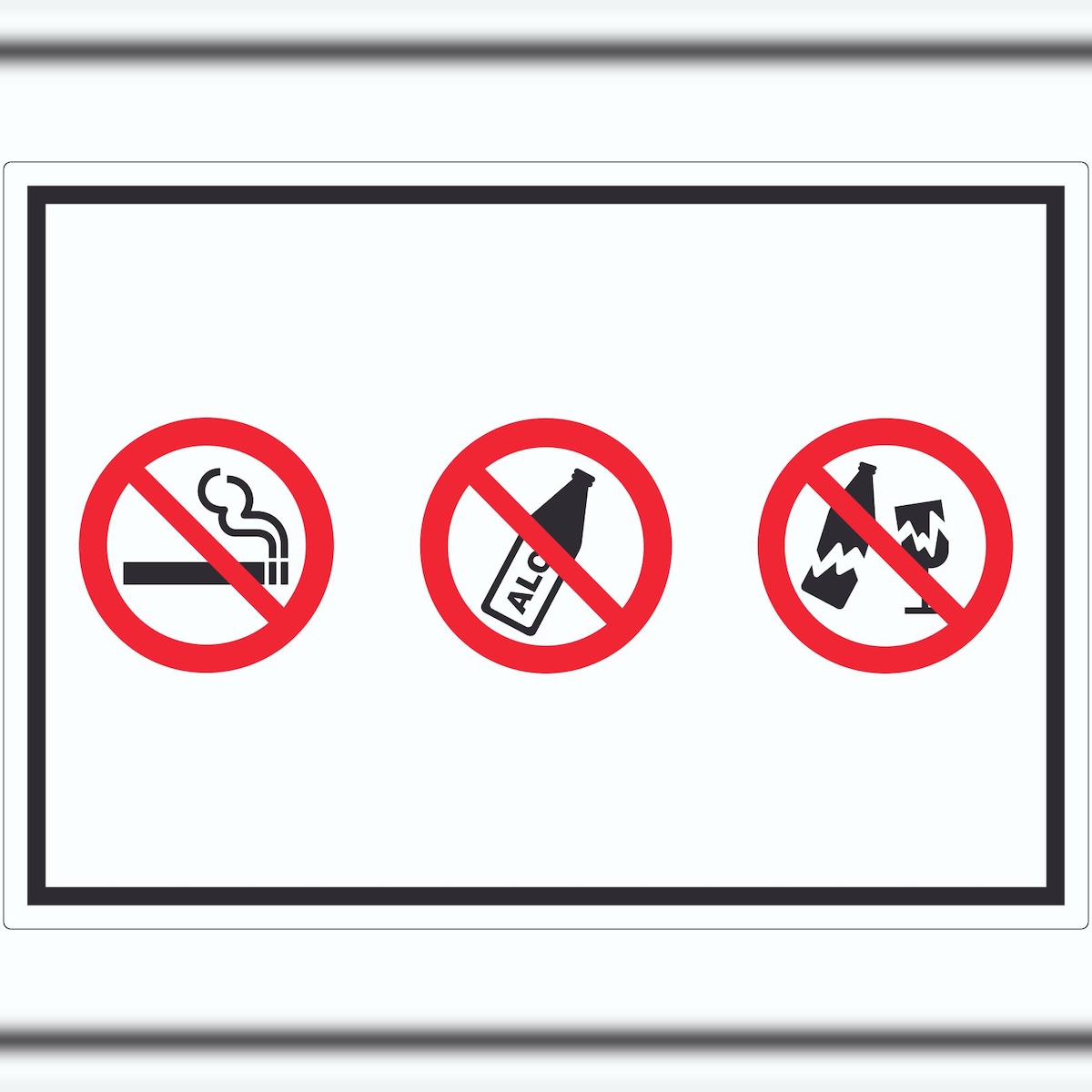 HB-Druck Aufkleber Alkohol Rauchen Glas verboten Symbol A2 (420x594mm) Image