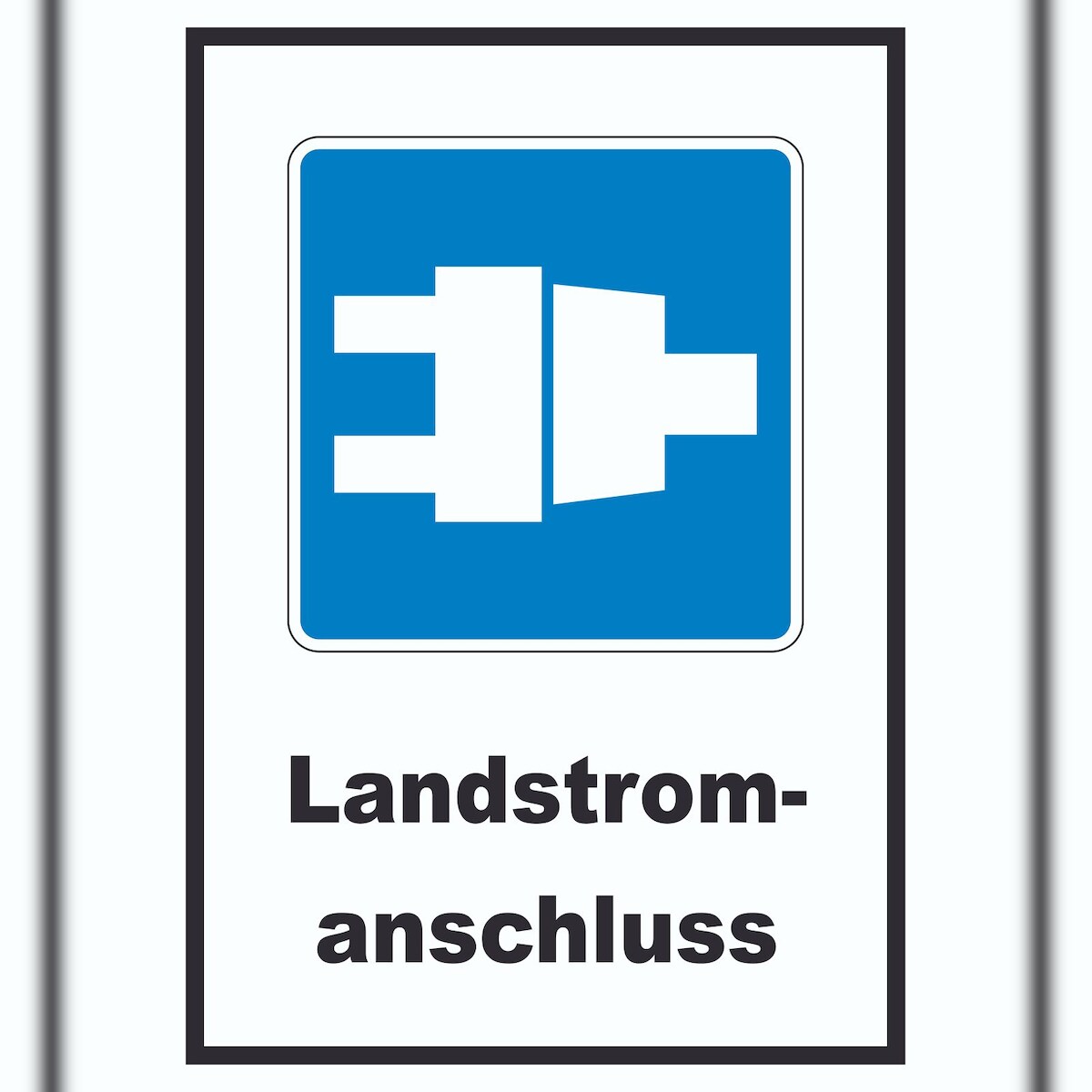 HB-Druck Landstromanschluss für Schiffe Symbol und Text A2 Rückseite selbstklebend Image