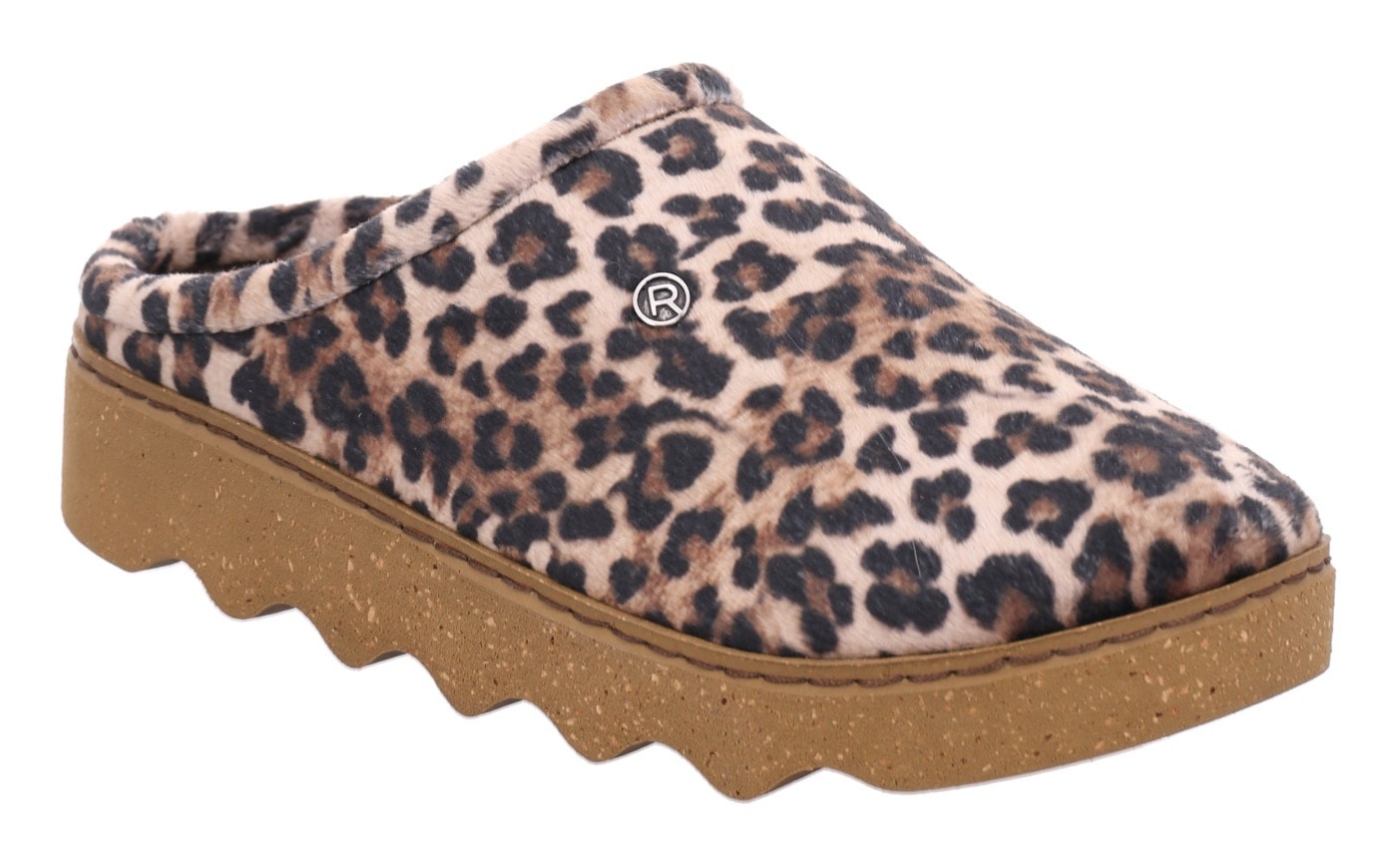 Pantoffel ROHDE "FIRENZE", Damen, Gr. 38, beige, braun, schwarz, Filz, animal-print, Schuhe, Homeslipper, Wohlfühlschuh mit angesagtem Animal-Print