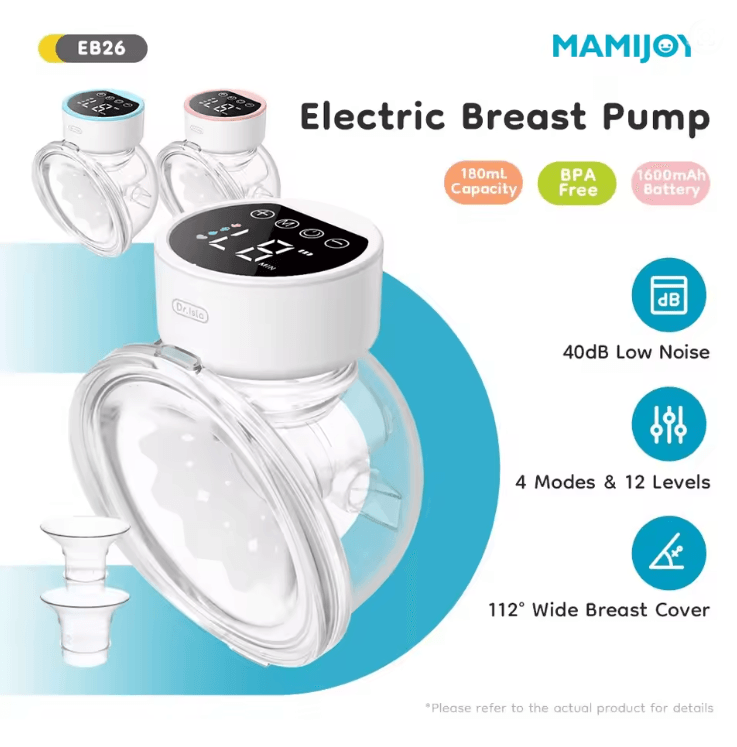 MAMIJOY Wearable Electric Breast Pump Hands Free And Portable blue