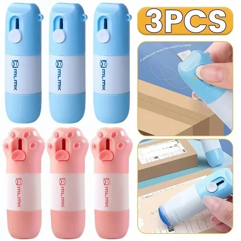 2 in 1 Privacy Protection Eraser And Mail Opener Correction Fluid Tool 2 Spare Fluid