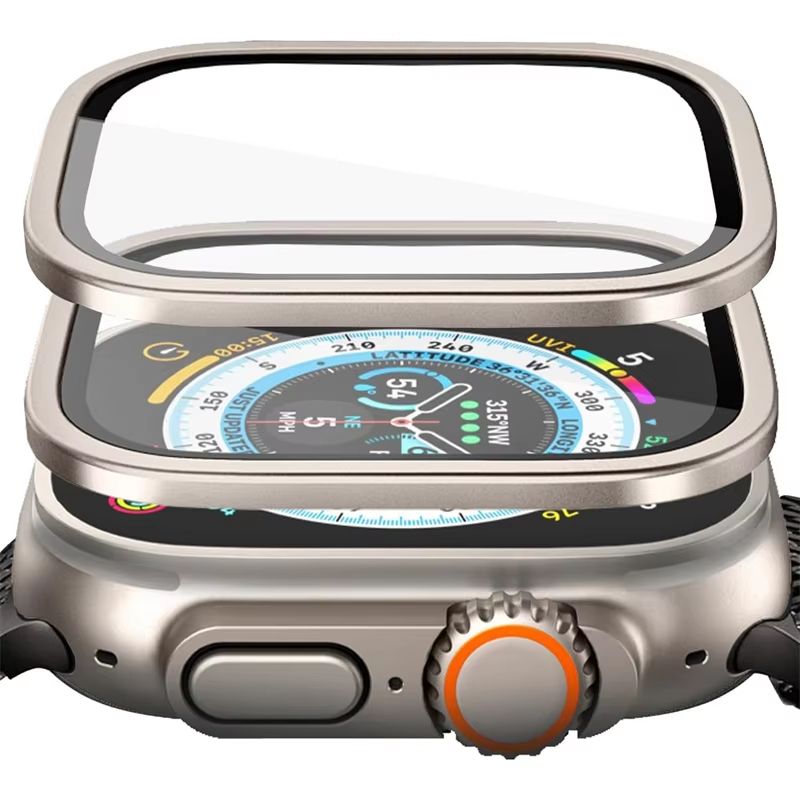 RuggedGuard Alloy & 9H Tempered Glass Shield Full Coverage For Apple Watch Ultra 49 Mm far Peak Blue ultra ultra 2 49mm