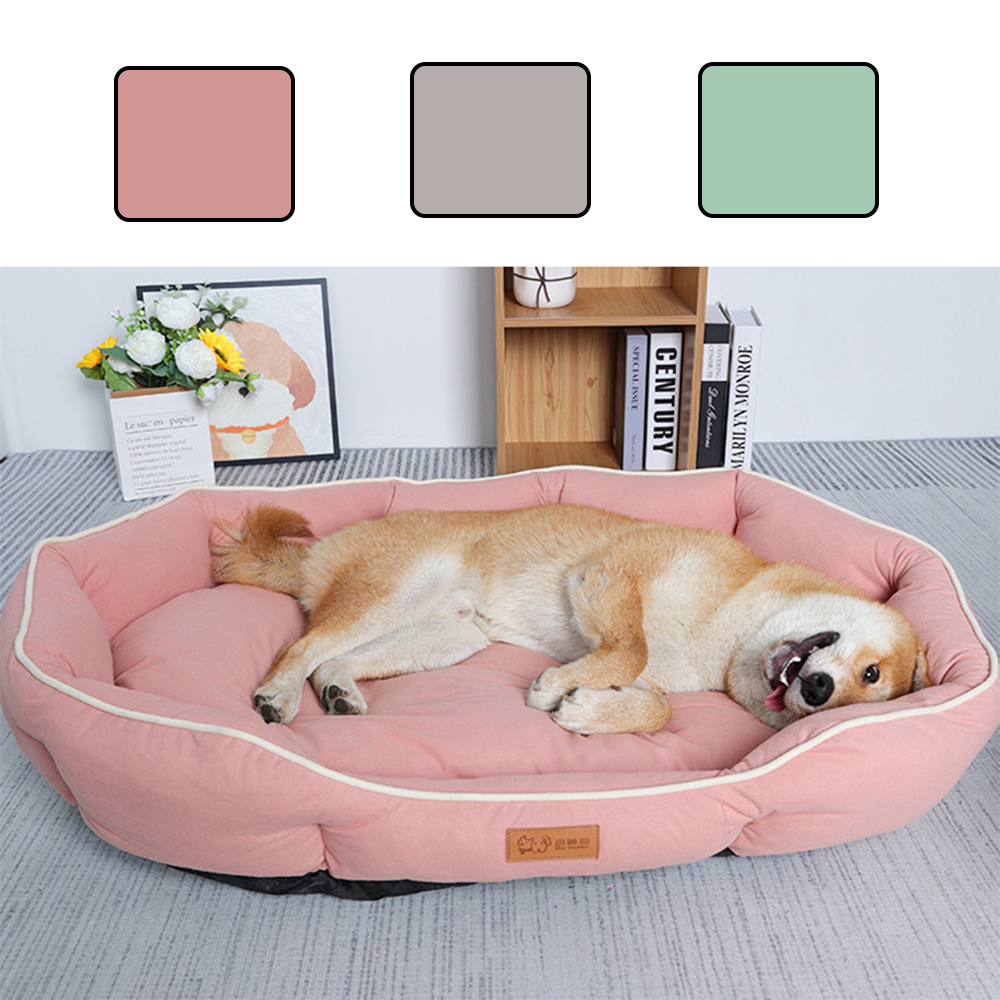 Large Dog Bed House, Pet Sofa Sleeping Bed For Cats, Winter Warm Dog Cushion, Big Space Dog Sofa pink xl