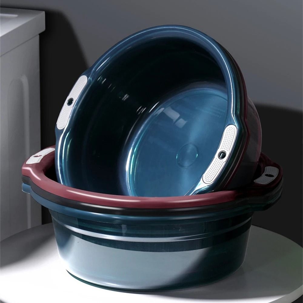 Transparent Multipurpose Thickened Water Basin For Laundry And Bath Use pink xl