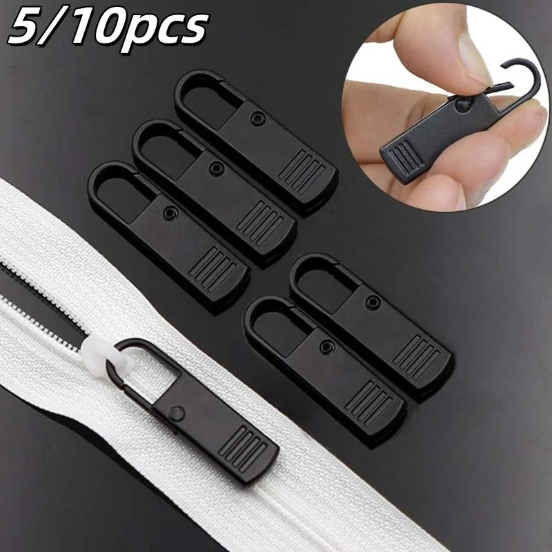Instant Zipper Repair Kit 5 Or 10 Piece Replacement Sliders For Bags Jackets And Luggage black 10 Pcs