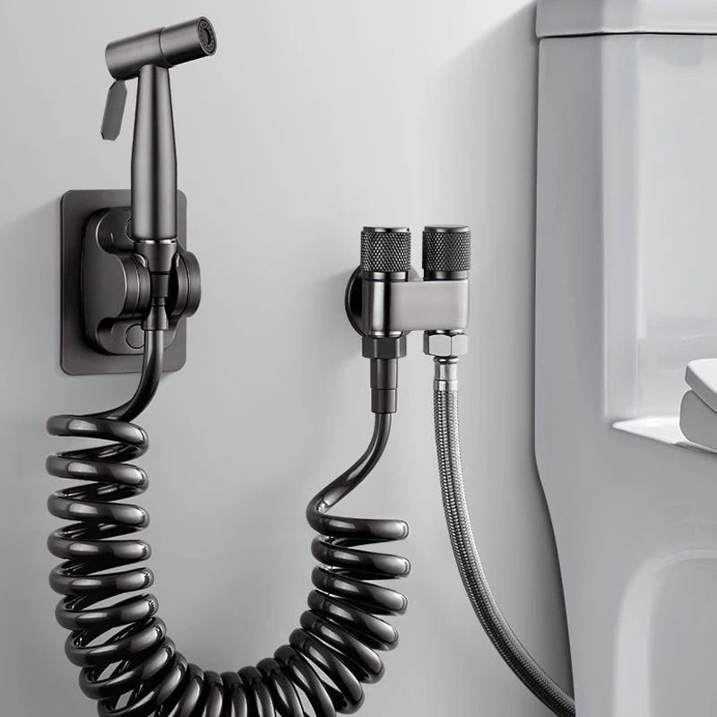 Handheld Toilet Bidet Faucet Sprayer Set Stainless Steel gun Grey