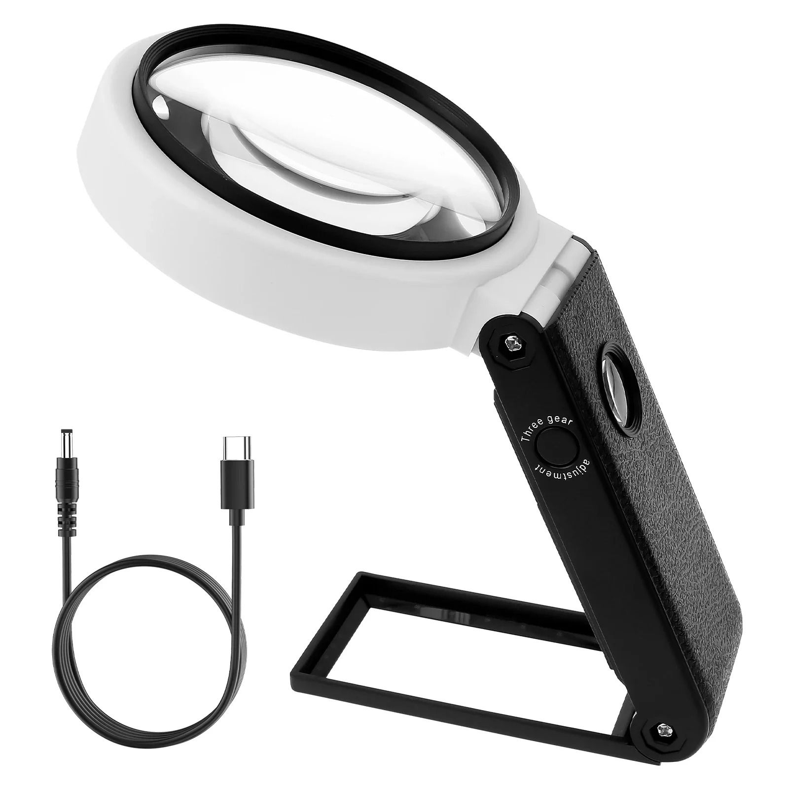 Magnifying Glass With Light And Stand 10X 25X Foldable LED Magnifier Magnifying Glass With Light And Stand 10X 25X Foldable LED Magnifier