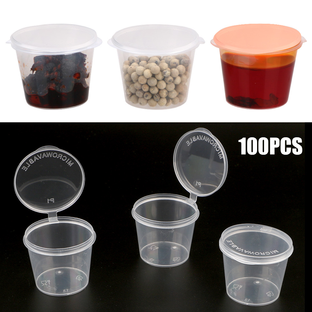 Lids, Kitchen Organiser, Disposable Sauce Pot, Small Sauce Container Box, Plastic Clear, Chutney, Chilli Sauce Cups Lids, Kitchen Organiser, Disposable Sauce Pot, Small Sauce Container Box, Plastic Clear, Chutney, Chilli Sauce Cups
