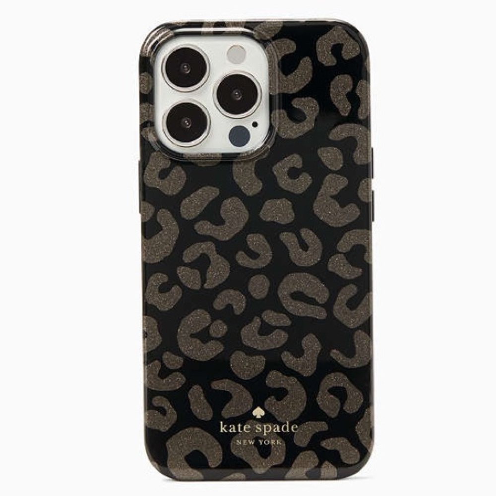 Kate Spade Cell Phones & Accessories | Kate Spade Black Leopard Print Phone Case | Color: Black | Size: Os