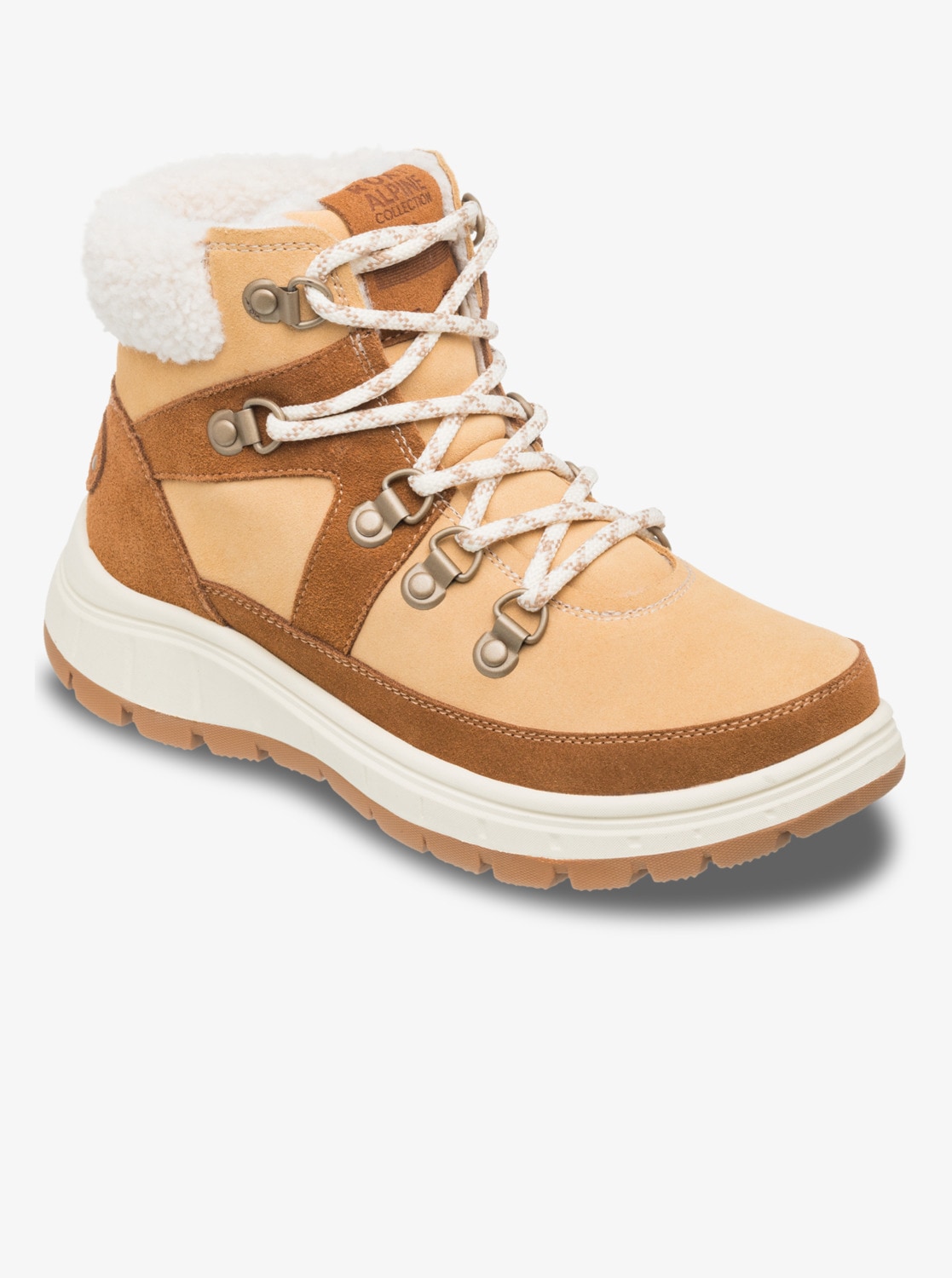 Winterboots ROXY "ALYAH", Damen, Gr. 36, camel, Leder, Synthetik, Schuhe Winterboots, Winterschuhe, Winterstiefel, Snowboots, wasserabweisend & gefüttert