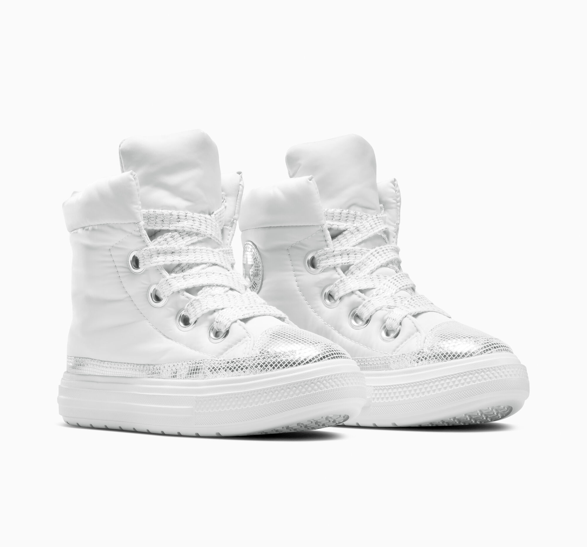 Sneaker CONVERSE "CHUCK TAYLOR ALL STAR ELEMENTS BOOT", Damen, Gr. 38,5, barely grau, silber, schwarz, Textil, Schuhe Sneaker, gefüttert