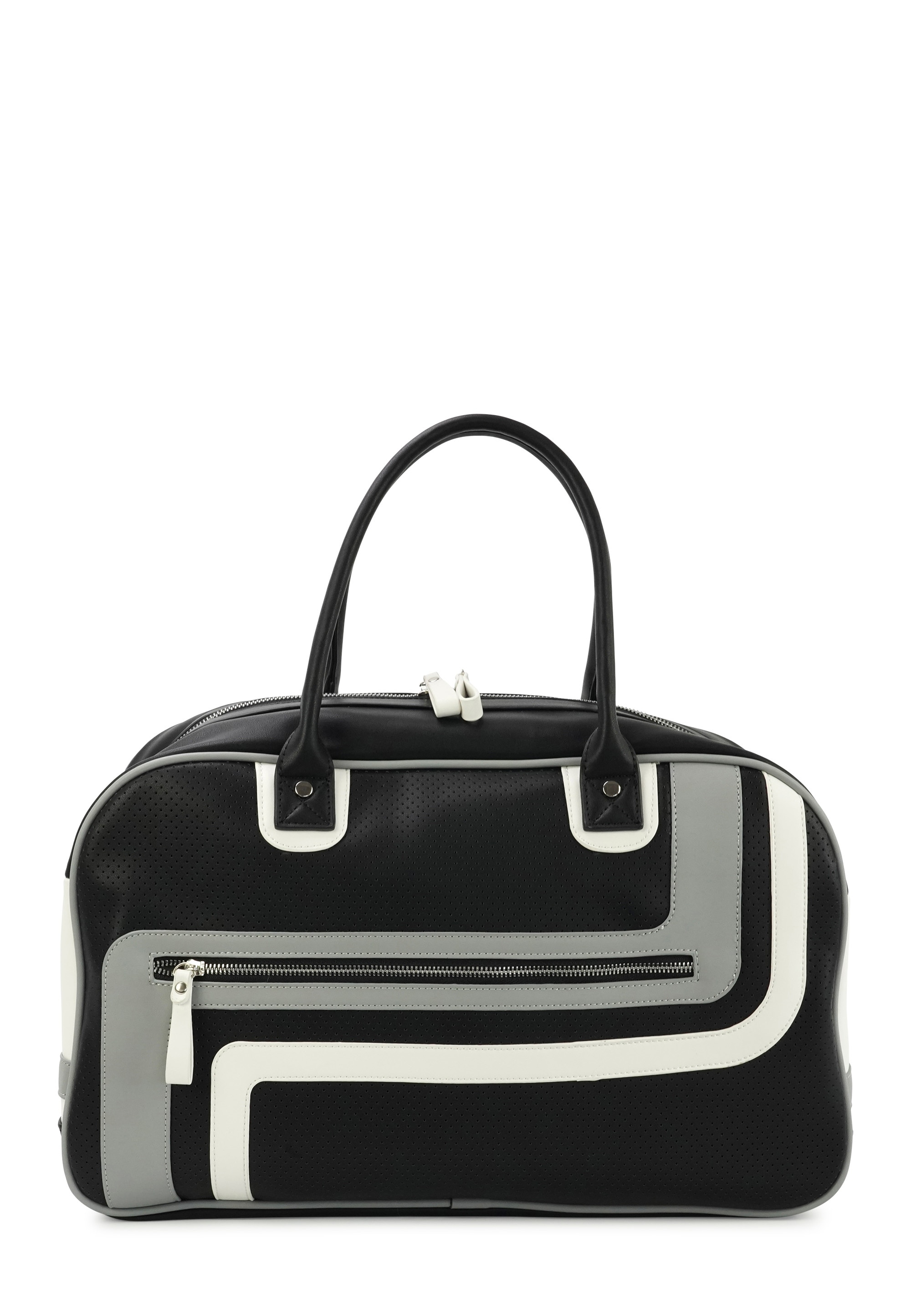 Sporttasche HARPA "TRAIL", Damen, Gr. B/H/T: 47cm x 30cm x 47cm, schwarz, weiß, Polyurethan (PU), bestickt, gestreift, mehrfarbig, Taschen Sporttasche