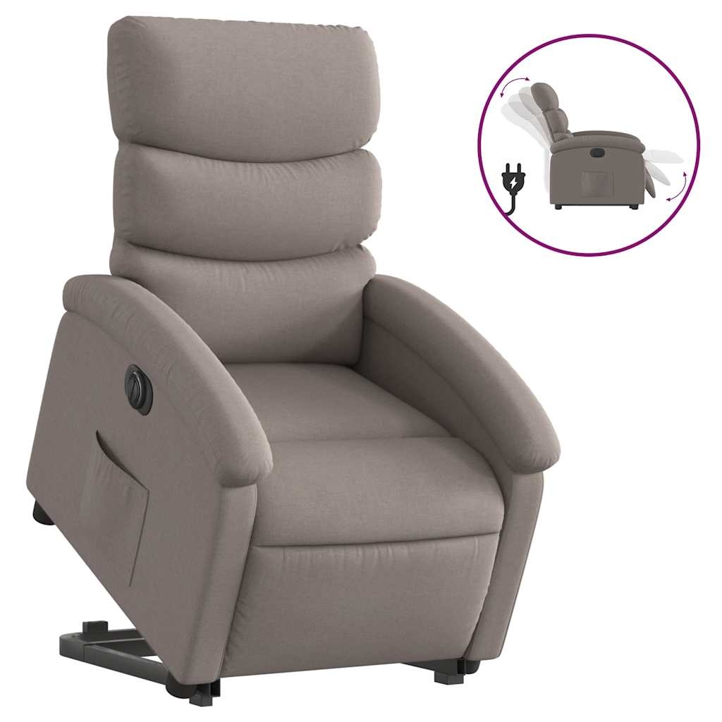 vidaXL Relaxsessel mit Aufstehhilfe Elektrisch Taupe Stoff Image