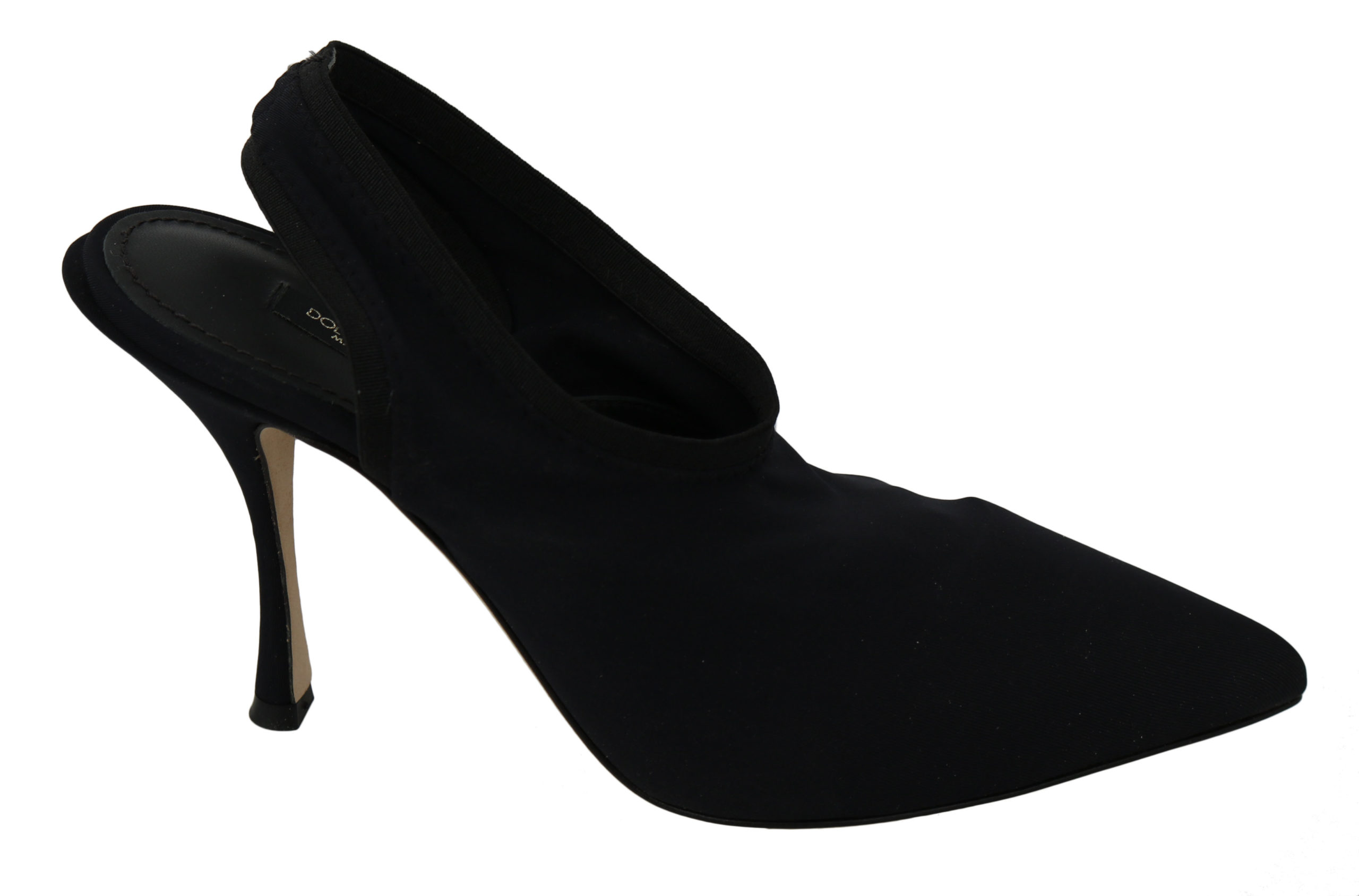 Dolce & Gabbana Schwarze Jersey Stretch Absatz-Slingback-Schuhe