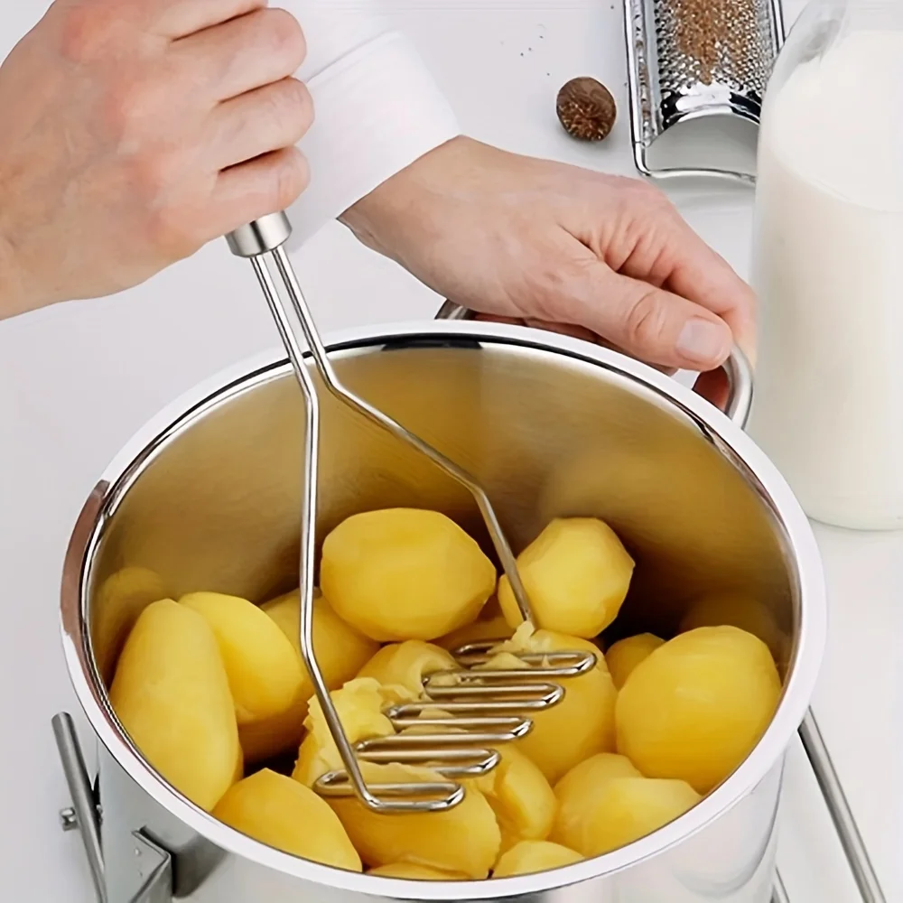 Broyeur de pommes de terre ondulées en acier inoxydable, idéal pour la cuisine, purée de légumes et de fruits, essentiels de cuisine, ustensiles de cuisine durables 1 pièce