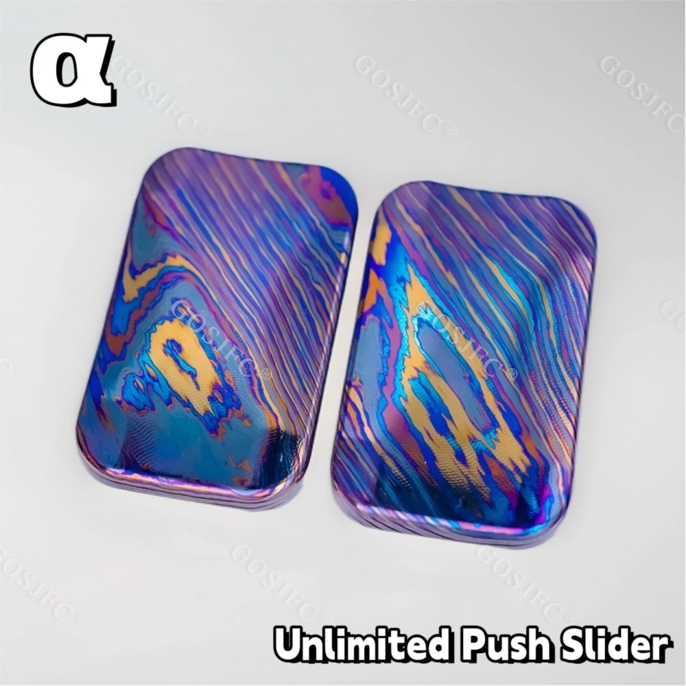 ZDEDC α Unlimited Push Slider Stimmgabel Stressabbau Spielzeug Zappelspielzeug für Erwachsene Titan Zirkonium Image