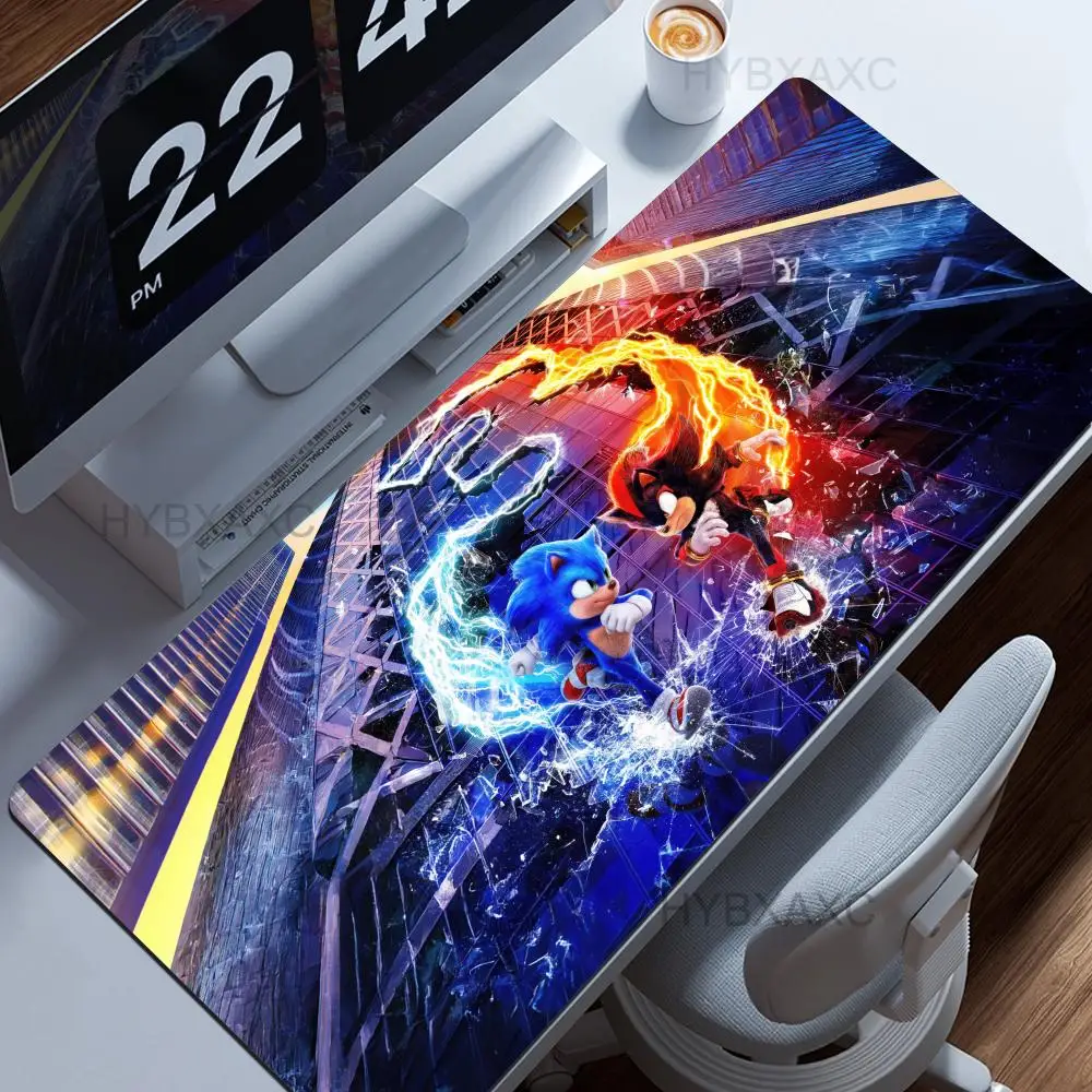 Anime Sonic The Hedgehog Mauspad, Schreibtischunterlage mit Pad, Gaming-Zubehör, Prime Gaming XXL-Tastaturpad, Polstermatte Image
