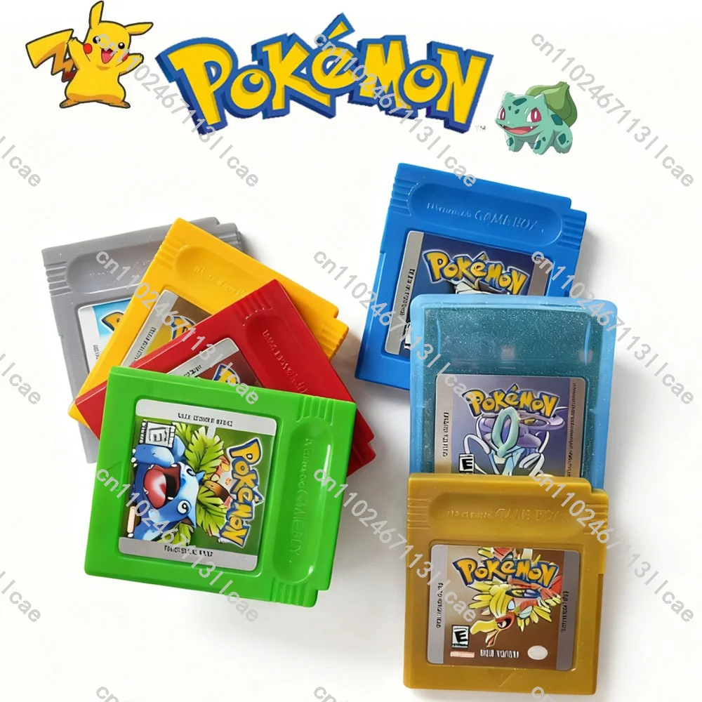 Red Blue Crystal Golden Green Silver Yellow GBC Game Card 16 Bit Video Game Cartridge Console Cards For GB/SP