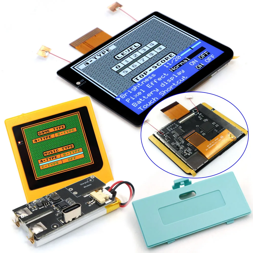 Hispeedido 2,8'' großer GBP IPS-LCD-Laminierbildschirm mit hoher Helligkeit und USB-C-Akku Shell-Kits für Game Boy Pocket Image