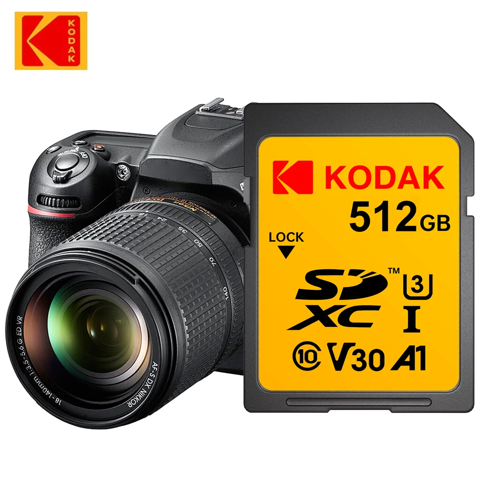 Kodak Professional SD-Speicherkarte 32GB SDHC-Karte 128GB 64GB SDXC SD-Karte Kompatibel mit Canon Kamera EOS Rebel R100 M50 Nikon Image