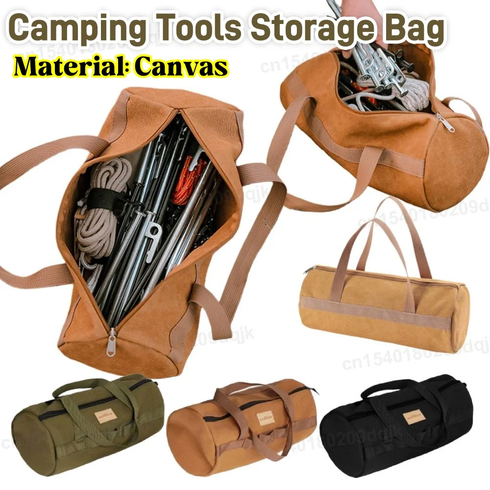 Camping Zylinder Handheld Lagerung Tasche Große Kapazität Verdickt Camping Zelt Peg Tasche Kleinigkeiten Lagerung Tasche Werkzeug Tasche Image
