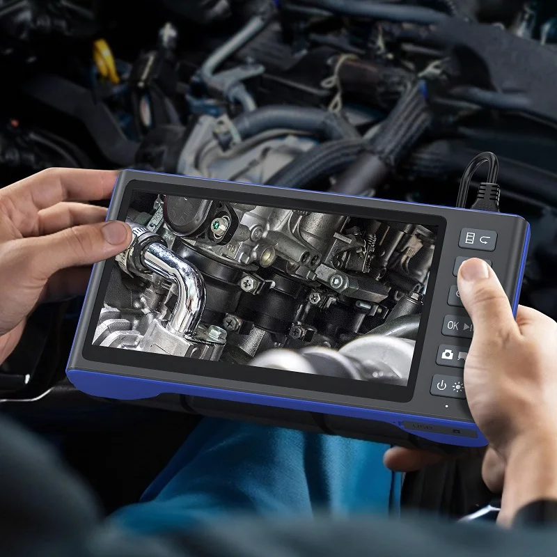 Industrie Endoskop 7'' IPS Bildschirm Single Dual Triple Autofokus Kamera Wasserdichte Video USB Sonde Auto Inspektion Endoskop LEDs Image