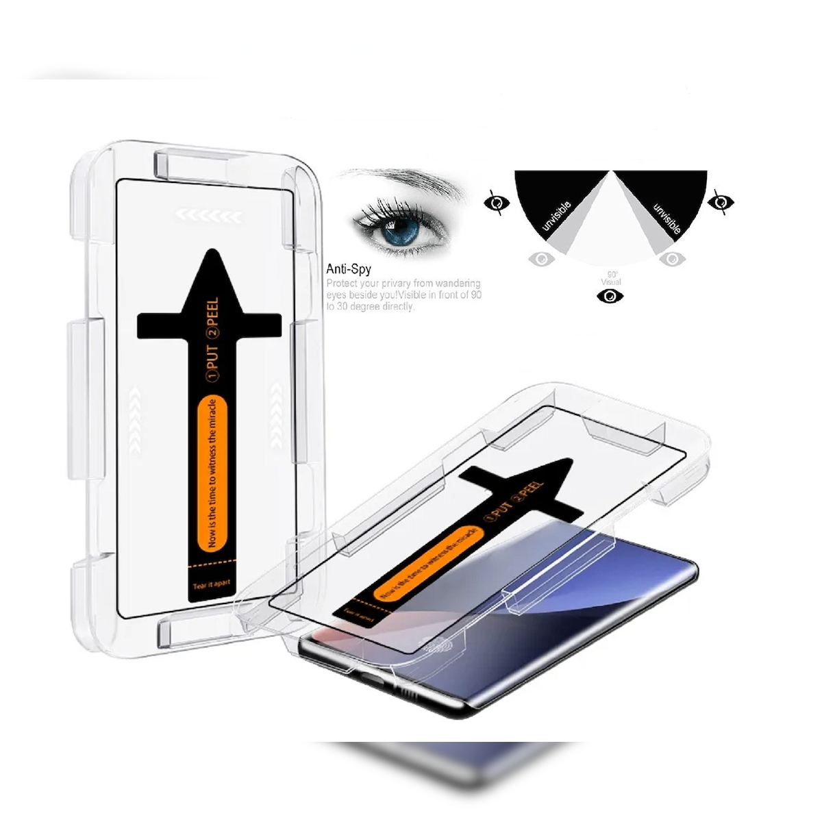 3x Anti-Spion 9H Panzerglas für Samsung Galaxy S23 Ultra FULL CURVED 3D KLAR PRIVACY ANTI-SPY Displayschutz Echtes Tempered Schutzglas Schutzfolie Image