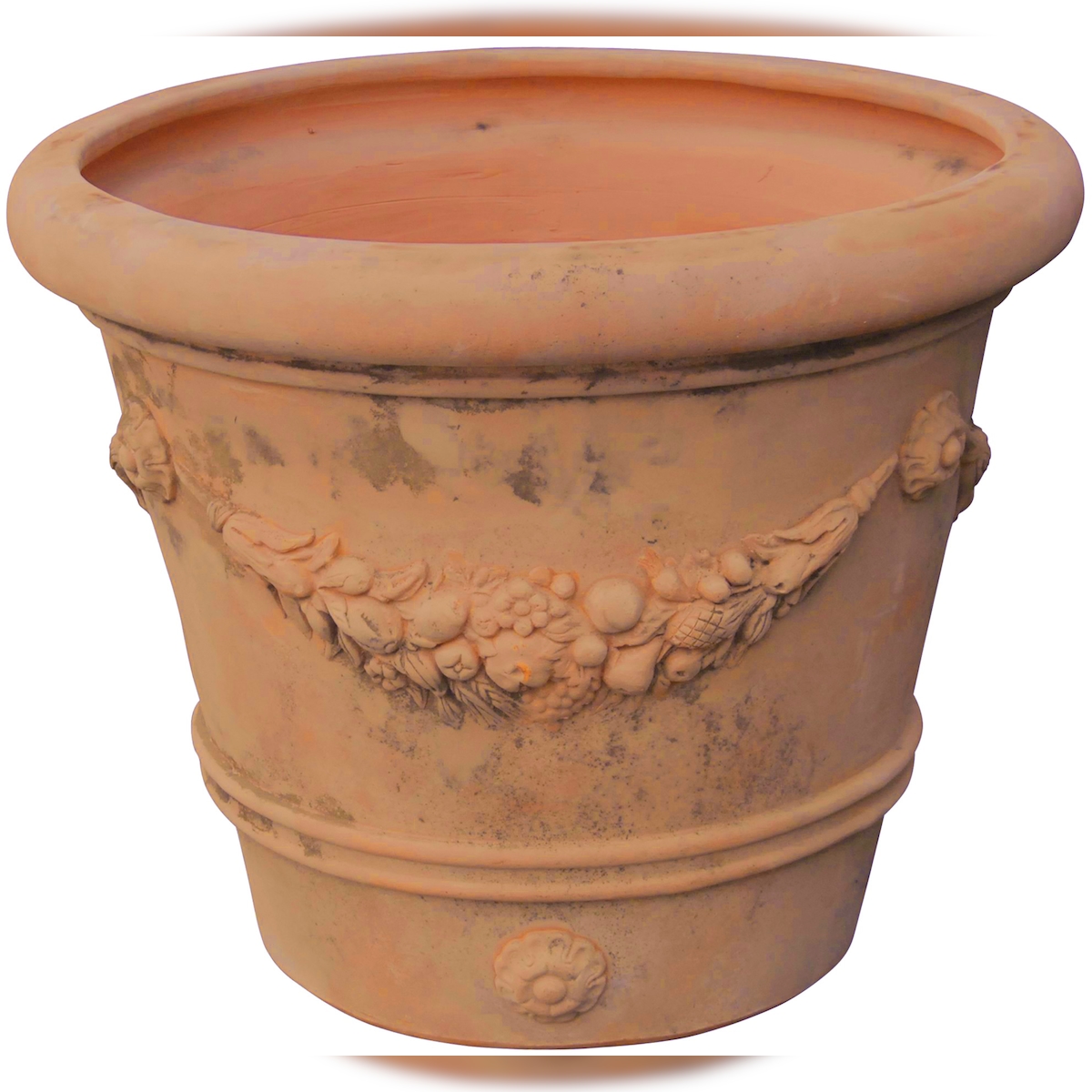 BISCOTTINI INTERNATIONAL ART TRADING Biscottini Blumentöpfe 100x80 cm - Runder Terrakottatopf - Innenblumentöpfe - Außenblumenkasten für den Garten Made in Italy - Runder Balkontopf Image