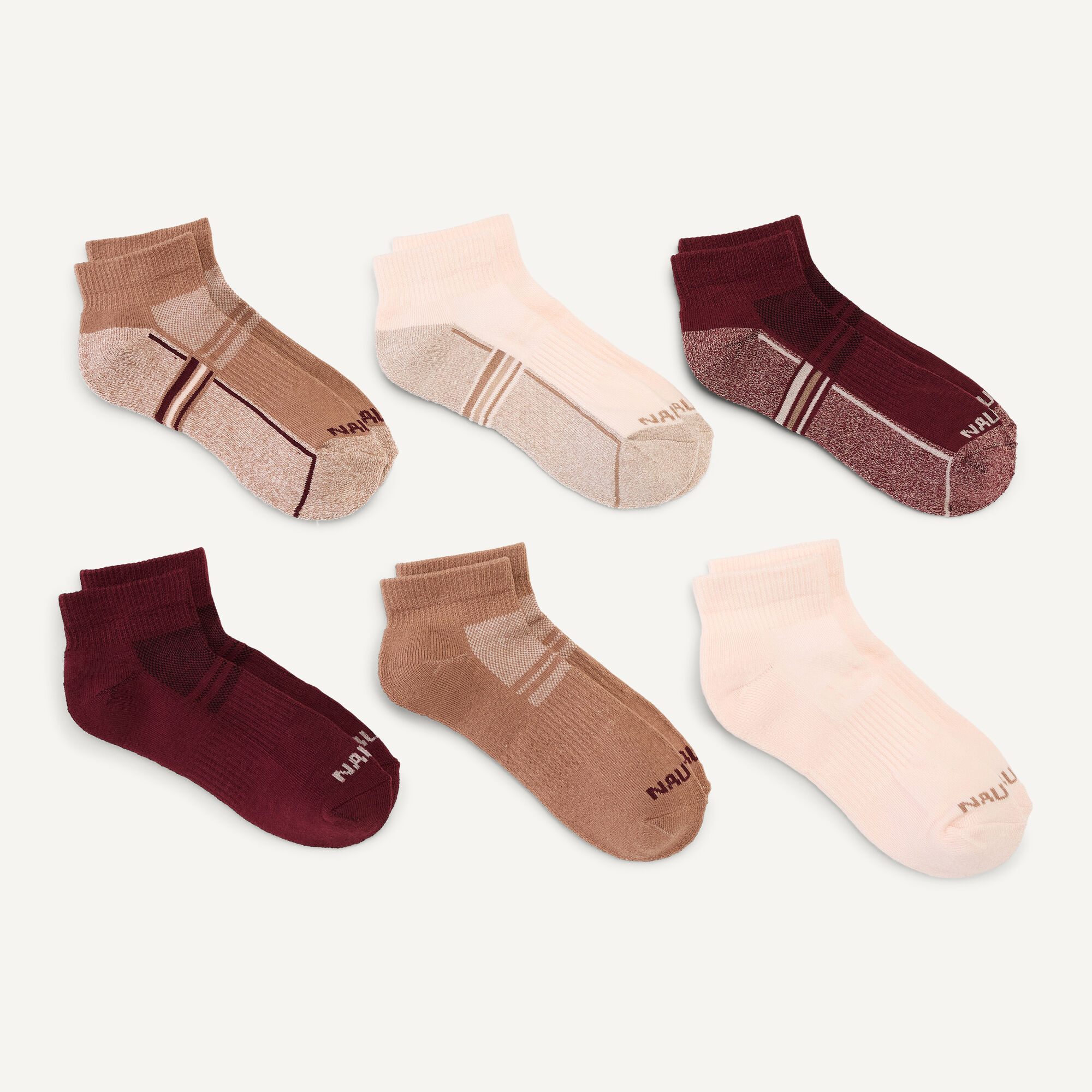 Nautica Women's Athletic Quarter Socks, 6-Pack 562 (Dark Orchid), OS