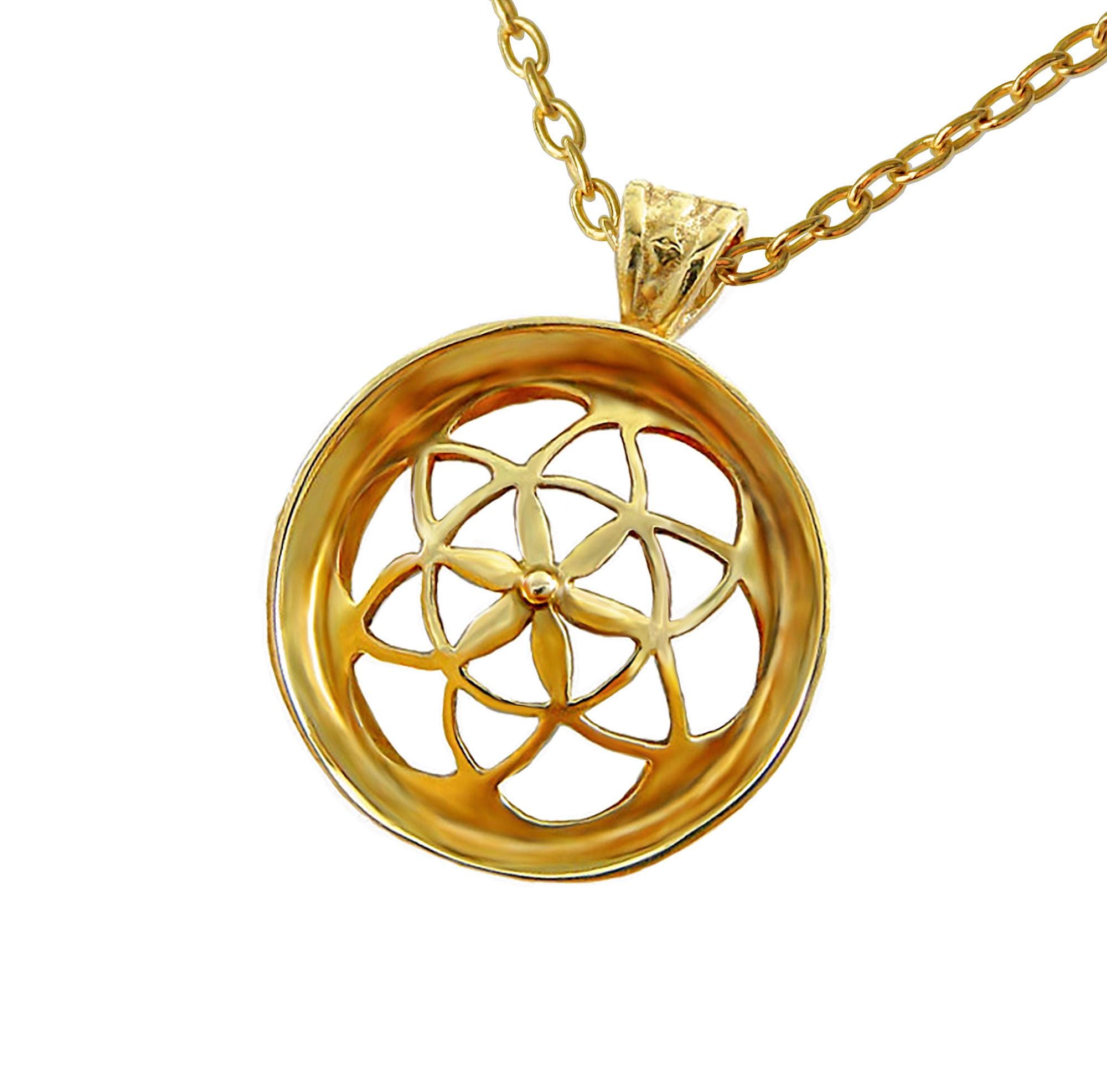 Davidstern Goldanhänger, Magen David Anhänger jüdischen Schmuck, Kabbalah Blume des Lebens Davidstern solide Gold 14k 18k David Stern Halskette