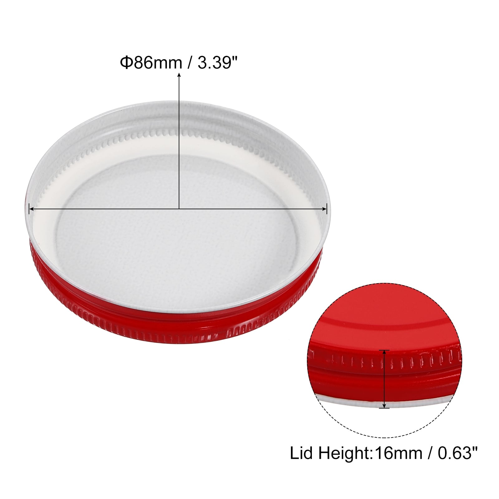 Mason Jar Lids, Regular Mouth Tin Plate Cap Leak Proof for Canning Jars Kitchen Storage - 18Pcs 86mm/3.39