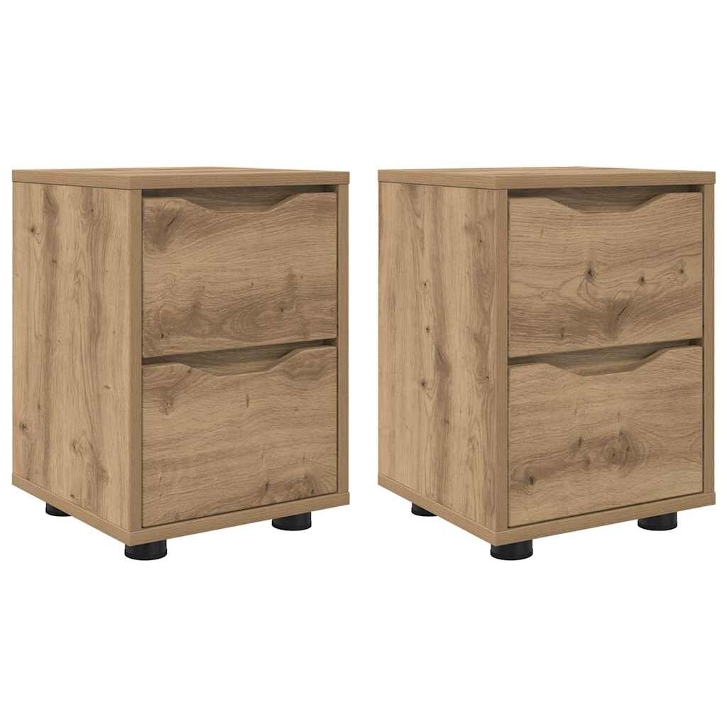 vidaXL Nachttische 2 pcs Artisan-Eiche 30,5 x 30 x 43 cm Holzwerkstoff Image