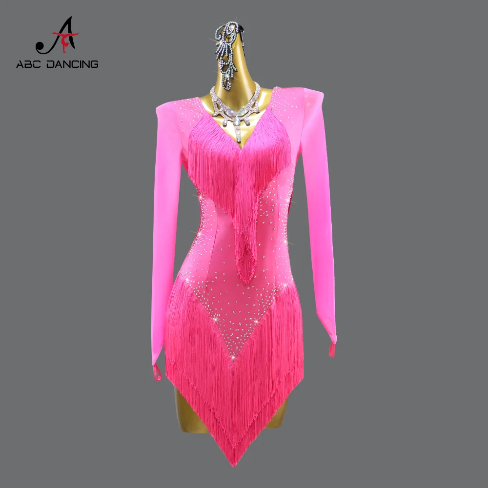 Costume da ballo latino Concorso Abito da palcoscenico Gonna sportiva femminile Abbigliamento da ballo da donna Performance Abiti da festa per ragazze Abiti da pratica