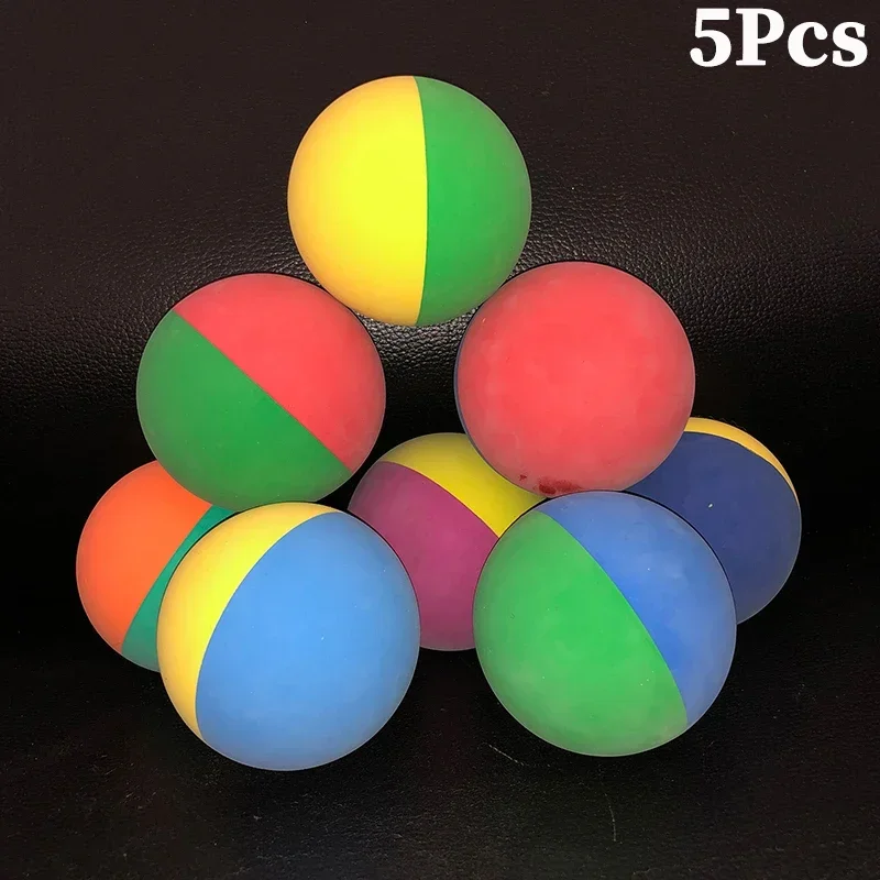 5Pcs 6cm Dual-color Racquet Balls Squash Low Speed Rubber Hollow Ball Training Competition High Elasticity Bouncing Balls