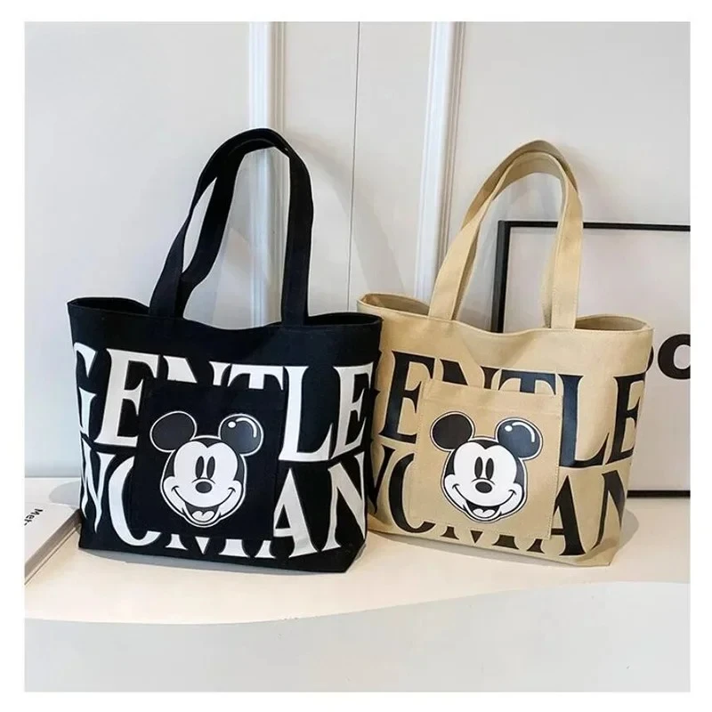 Disney Neue Mickey Große Kapazität Brief Leinwand Tasche frauen Mickey Mode Schulter Tasche Ausflug Handtasche Image
