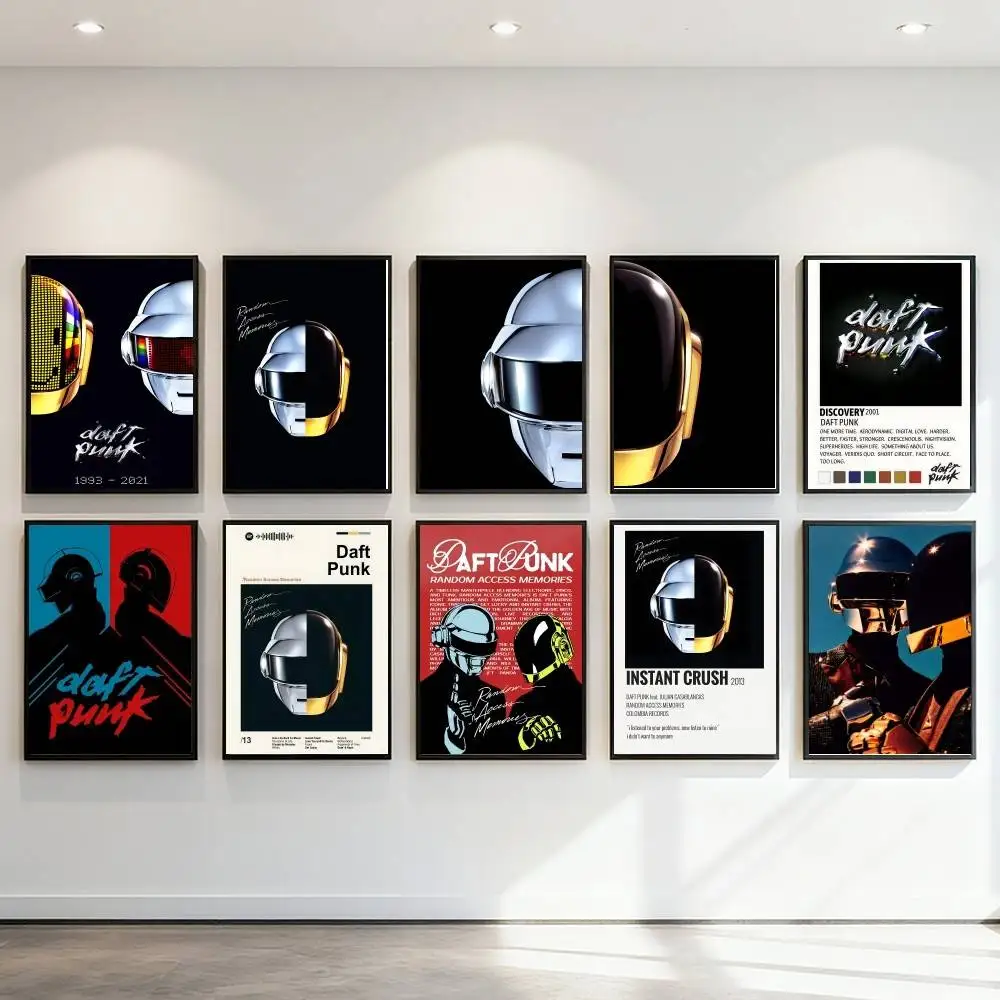 D-Daft P-Punk Around The World Poster, selbstklebende Kunst, wasserfester Papieraufkleber, Kaffeehaus, Bar, Zimmer, Wanddekoration