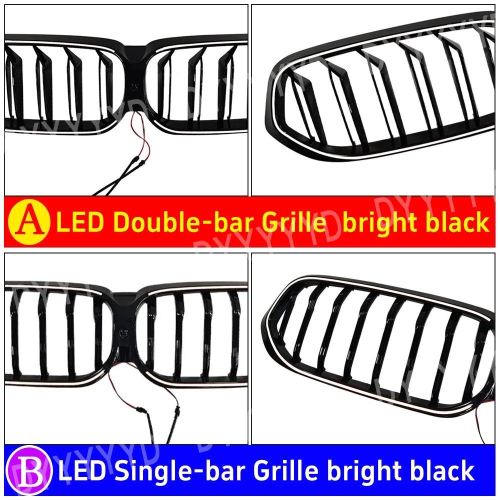 Geeignet für 2021–2025 für BMW 6er GT G32 Racing Grills, einzelnes Dual-Line-Modell mit hellschwarzem LED-Kühlergrill Image