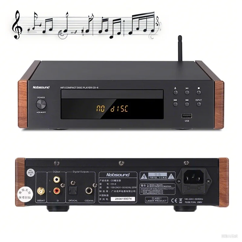 Lossless HIFI CD Player Bluetooth 5.0 SPHE8204W DAC Chip USB 3.0 Home Hi-Fi CD Player Turntable Digital Optical Coaxial Output