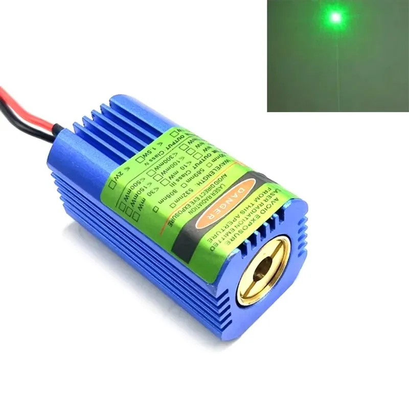 DC12V Birght Green Dot Laser 532 nm 50 mW Laserdiodenmodul Kühlkörperkühlung Image
