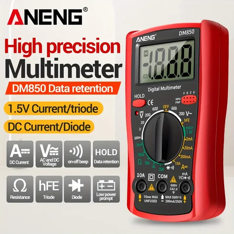 Digital ANENG 1999 Zählt True RMS DM850 Multimeter Kit NCV AC/DC Spannung Tester hFE Amperemeter Detektor Auto Reparatur Hause DIY Werkzeuge Image