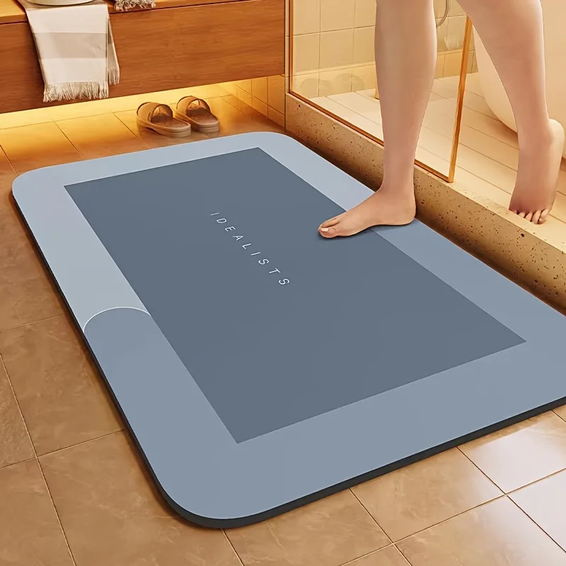 Tapis de bain terre de diatomées, tapis de sol de salle de bain Super absorbant, antidérapant, doux, à séchage rapide, pour salle de bain et douche